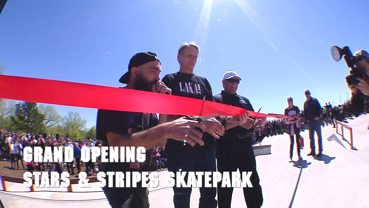 Grand opening of Stars and Stripes Skatepark in Oklahoma City. <br /><br />Featuring: Tony Hawk, Clint Walker, Aaron “Jaws” Homoki, David Loy, Shawn Hale, Reese Salken, Dee Ostrander, Dirty <br /><br />Filmed by: Adam Mills, Jake da Jeweler, Isaac Siems