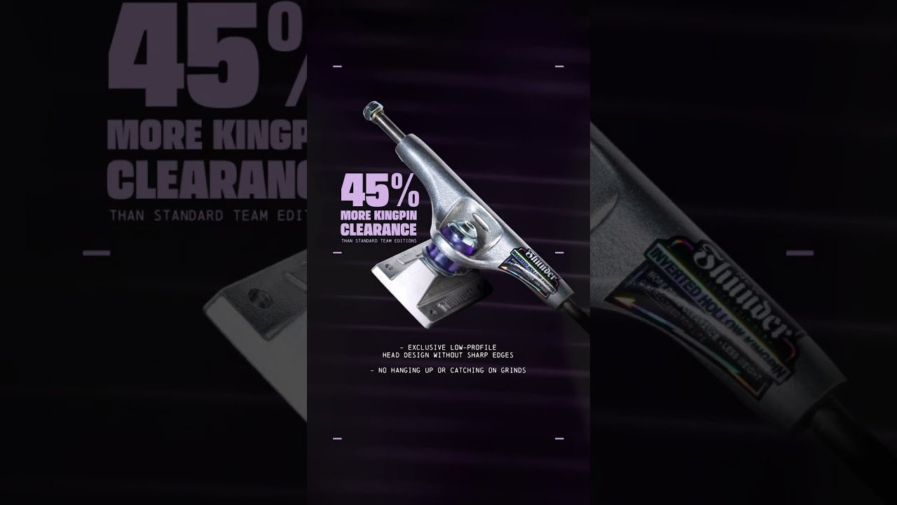 #shorts <br /><br />The first ever Inverted Thunder Trucks:<br /><br />More Grind Clearance - Ultra Responsive Geometry - Lightweight - Proven Strong<br /><br />Available in 147 - 8" - 148 - 8.25" - 149 - 8.5"<br /><br />Heading out to skate shops worldwide now.