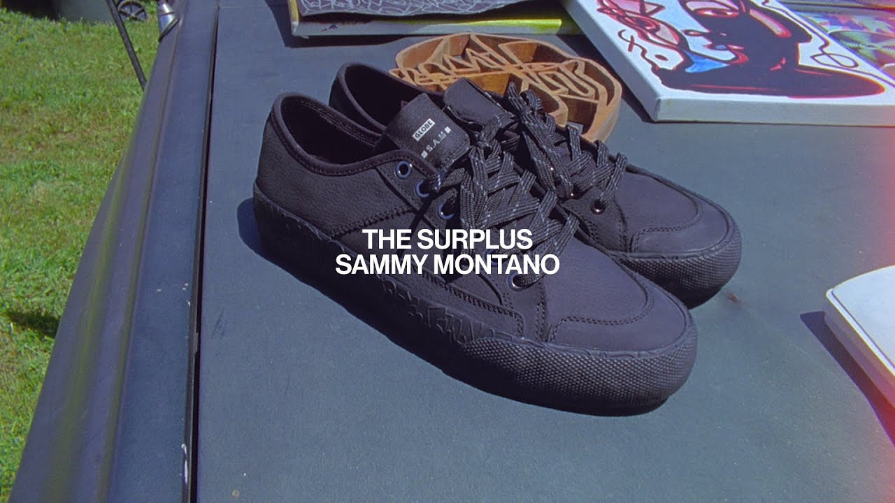 Globe is proud to present Sammy’s third Surplus colourway – this time we’ve upped the detail by<br /> moulding his signature art into the sidewall of the outsole and switching out the<br /> rubber ollie/toe caps with stitched-down leather to give it a whole new look. Available Now via Globeskateboarding.com