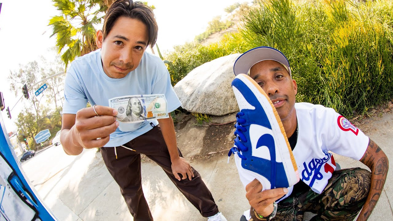 We have been trying to get Atiba on board for 100 kickflips ever since he claimed he had it. The Nike SB Dodger Dunk was the perfect opportunity for him to go for it. Sean Malto showed up to put $100 on Atiba taking over an hour to get his 100 handled. Who do you think took home the $100?