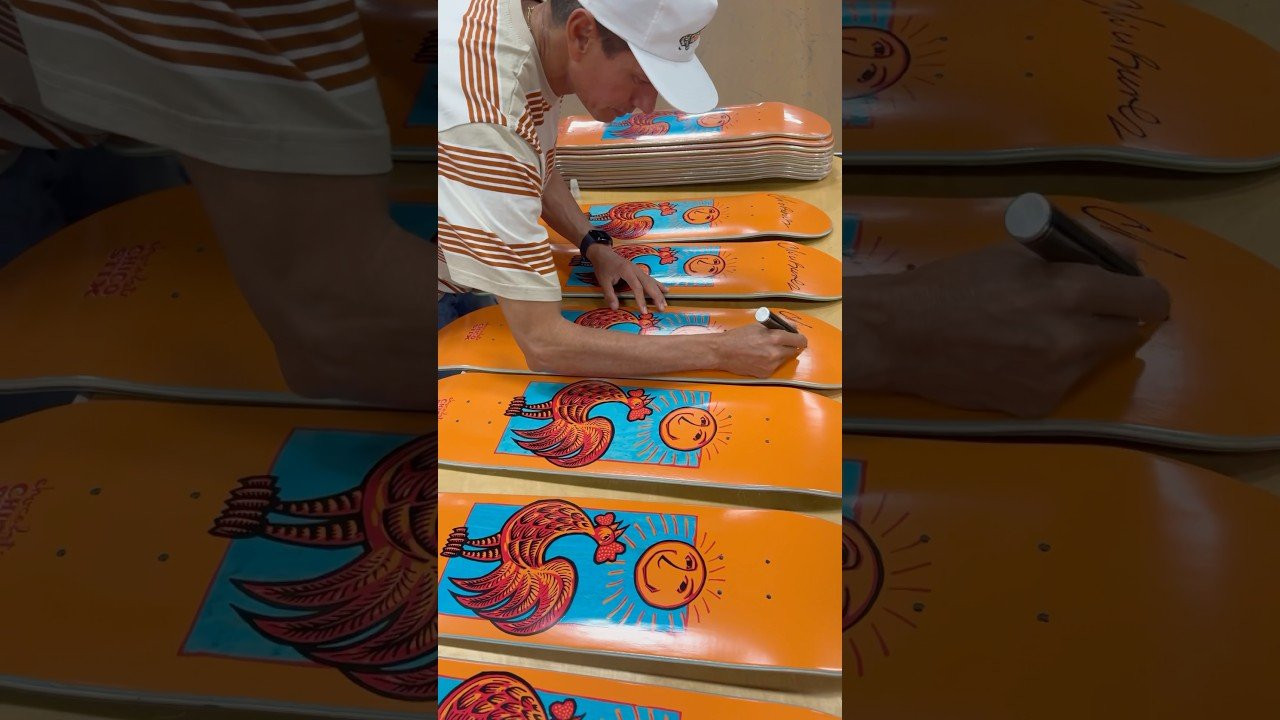 Available at Crailtap.com, now shipping worldwide.<br /><br />Cheeks popped in to sign some of his Nicaraguan Sunrise Reissue decks. Don’t sleep, only 20 of each. <br /><br />"| do love all the classic Chocolate series decks, but the early one-offs are where some of the real hidden gems lie. Chico Stix and Chocolate have teamed up to bring back this 1994 Chico Brenes heater, pressed on the original 7.5 PS Stix shape. Test your nollie heels on the Retro shape, results not guaranteed!” - @bobshirt<br /><br />#30ChocolateYears