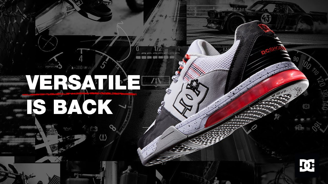 One of our most technical styles ever is back in the streets. The Versatile is layered in DC heritage with an intricate upper and 180° heel airbag, it’s a throwback to techier times where functionality and flair reigned supreme.<br /><br />Shop the Versatile now: http://dcshoes.com/versatille
