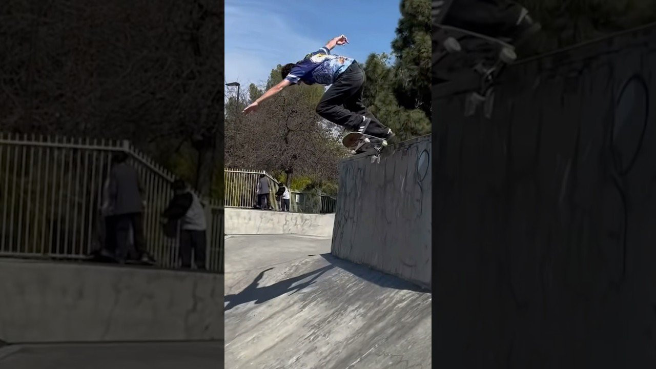 Tyler "Manchild" Pacheco climbs a few feet of vert into a sw crook 🕷️