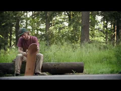 Silas Baxter-Neal in the hills of PDX with a Habitat Cork Ply prototype.