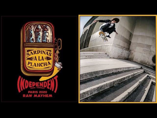 Independent Trucks goes on tour around Paris demolishing every spot that they come across in RAW MAYHEM Sardinas A La Plancha . <br /><br />Vincent Milou<br />Nassim Lachhab<br />Barney Page<br />Robin Fournier<br />Justin Sommer<br />Blake Johnson<br />Charlie Munro<br />Doobie<br />Daan Van Der Linden<br />Tim Debauche<br />Marius Syvanen<br /><br />Filmed by Guillaume Périmony: (https://www.instagram.com/gperimony​)<br />Additional Filming by Julio Sola: (https://www.instagram.com/juliosola​)<br /><br />_________________________________________________________<br /><br />Ride The Best and Subscribe to Independent Trucks!<br /><br />YouTube: http://bitly.com/IndyYouTube​<br />Facebook: https://www.facebook.com/IndependentTrucks<br />Instagram: https://instagram.com/independenttrucks/​<br />Twitter: https://twitter.com/indy_trucks