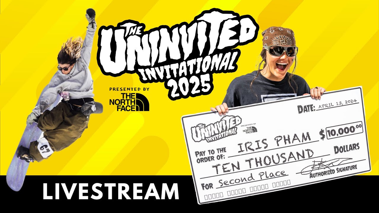 The Uninvited Invitational presented by The North Face, takes over Woodward Park City, where 75 riders from 20 different countries compete for a $60k prize purse. After two qualifying days on an all-new custom-built street-style course, 25 standouts will battle it out in the finals, on Saturday, April 12. Tune in for The 2025 Uninvited Invitational livestream!<br /><br />Saturday, April 12 — Finals Day Livestream Starts at 11:00 AM MDT!<br />#uninvited2025 @the__uninvited <br /><br />Sponsors:<br />@thenorthface<br />@yeti<br />@rockstarenergy<br />@woodwardparkcity<br />@subaru_usa<br />@capitasupercorp<br />@unionbindingco<br />@nideckersnowboards<br />@sunbum<br />@fattire<br />@herschelsupply<br />@skullcandy<br />@coalheadwear<br />@baldfacelodge<br />@thebombhole<br /><br />Go to Woodward: www.woodwardpa.com | www.woodwardwest.com | www.worldofwoodward.com<br /><br />Shop Woodward Apparel & Accessories: www.shopcampwoodward.com <br /><br />Subscribe: http://bit.ly/subscribe2woodward​ <br /><br />Facebook: http://facebook.com/woodwardcamp​ <br />Instagram: http://instagram.com/woodwardcamp​ <br />Twitter: http://twitter.com/woodwardcamp