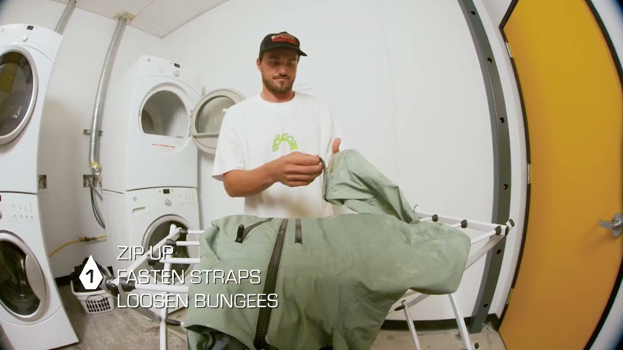 Washing your GORE-TEX garments is essential to keeping them working and performing properly to keep you dry. This video gives you step by step instruction by Volcom team rider Torgeir Bergrem in how to use our Volcom/GORE-TEX Wash/Care kit to clean your garment and to reapply the waterproofing DWR coating.<br /><br />1. Zip Up/ Fasten Straps/ Loosen Bungees<br />2. Wash with ½ bottle of Performance Wash<br />3. Tumble dry on Warm setting<br />4. Wash again with Full bottle of Clothing Repel<br />5. Tumble dry on Warm setting<br /><br />Learn more about Volcom Outerwear X GORE-TEX at http://vol.cm/goretex