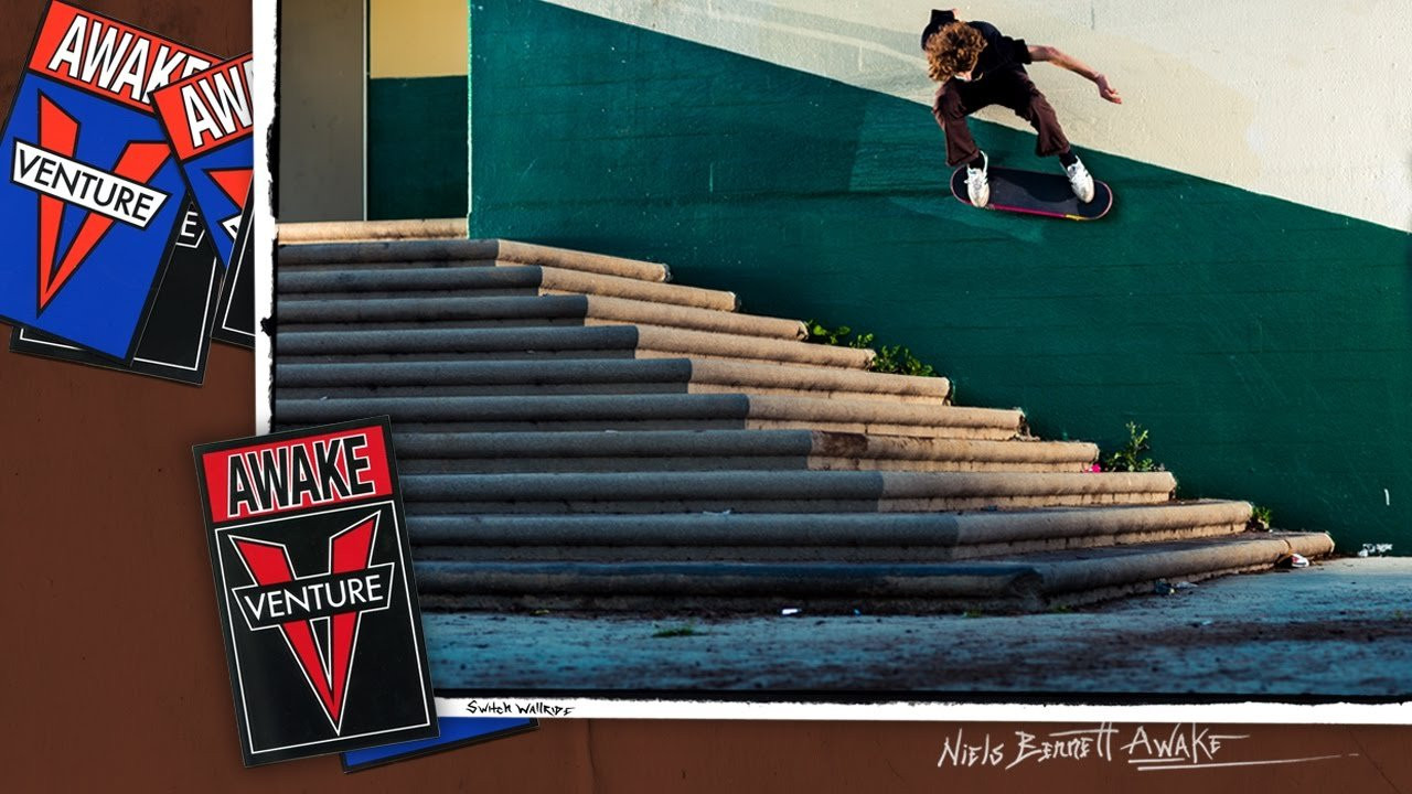 Niels Bennett came through in his full AWAKE video part for Venture filmed by John Marello. Check the ender to see the footage of the switch wallride from his Venture ad.<br /><br />https://www.instagram.com/nielsbennett/<br />https://www.instagram.com/johnmarello/<br /><br />https://www.instagram.com/venturetrucks/ <br />http://venturetrucks.net/<br />https://www.facebook.com/VentureTrucks