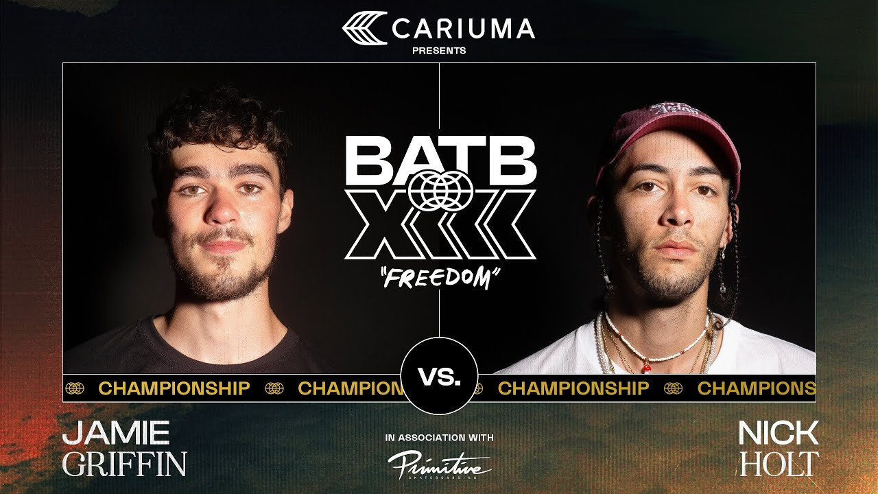 We're finally here. After 6 months of battles Snake Farm's newest pro Nick Holt goes head to head with the defending champion Jamie Griffin. The championship match of BATB 13 presented by Cariuma is here and will be the last BATB battle in the building!<br /><br />The Berrics is moving! As we look to the next chapter of The Berrics, we will always love our current park, so we’ve decided to immortalize it in our new @abdcollectibles farewell cube. Head over to https://abdcollectibles.com/ now to own a piece of history!<br /><br />Special thanks to @cariumabrand and @Primitiveskateboarding <br /><br />Subscribe to The Berrics: http://bit.ly/TheBerricsYoutube<br /><br />The Berrics is one of the world's largest skateboarding media companies founded by professional skateboarders Steve Berra and Eric Koston in December of 2007 that covers skate news, video parts, contests, music, culture, and more. Berra + Eric = Berrics<br /><br />With over 10,000 skateboarding videos under their belt, including Battle at The Berrics, Do A Kickflip and Life on Video, The Berrics is not only one of the most popular online platforms in skate culture but one of the most famous skate spots in the world. Tune in regularly to watch videos with @TonyHawk, @Prod84skate, @nyjah, Yuto Horigome, Rayssa Leal and many more.<br /><br />Subscribe to The Berrics: http://bit.ly/TheBerricsYoutube<br /><br />Daily Videos and More: http://theberrics.com<br />Shop our Online Store: https://canteen.theberrics.com/<br />Follow The Berrics on Instagram: http://instagram.com/berrics<br />Follow The Berrics on TikTok: https://www.tiktok.com/@berrics?<br />Follow The Berrics on Facebook: http://fb.com/berrics<br />Follow The Berrics on Twitter: http://twitter.com/berrics<br /><br />#Skateboarding #Berrics #TheBerrics #SkateboardingIsFun
