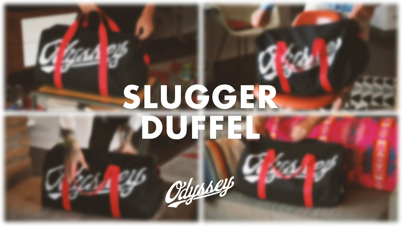 Just in time for your next road trip or weekend getaway. Our Slugger duffel bags are available now. This bag was designed in-house and features ample storage space for everyday items, reinforced handles, a handy sneaker compartment with zipper access, removable shoulder strap and durable materials. The sneaker compartment can also be used to separate dirty clothes or anything you wish to keep separate from the main compartment. <br /><br />SPECS:<br /><br />Length: 21.5"<br />Width: 12"<br />Height: 12"<br />---<br /> http://www.odysseybmx.com<br /> ---<br /> http://facebook.com/odysseybmx<br /> http://twitter.com/odysseybmx<br /> http://instagram.com/odysseybmx<br /> http://odysseybmx.tumblr.com<br /> http://youtube.com/odsyvision