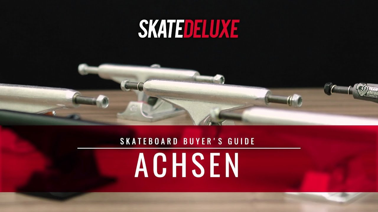 In dieser Episode des skatedeluxe Buyer’s Guides lernst du alles was du über Skateboard Achsen wissen musst und was es beim Kauf von neuen Trucks zu beachten gilt. Check auch: https://www.skatedeluxe.com/blog/de/wiki/skateboarding/skateboard-wiki/achsen-trucks/ <br /><br />Skateboard Achsen sind meistens gleich aufgebaut, können sich aber im Material, der Höhe und der Breite unterscheiden. In der 2. Episode des skatedeluxe Skateboard Buyer’s Guide erfährst du, welche Achsbreite zu deiner Deckbreite passt. Außerdem zeigt dir Lenny, welchen Einfluss die Höhe der Trucks auf die Wahl der passenden Wheels hat und aus welchen Einzelteilen eine Skateboard Achse besteht.<br /><br />✘ DIREKT ZU DEN KAPITELN ✘<br /><br />Intro | 00:00 <br /><br />➊ Aufbau einer Skateboard Achse | 00:32 <br /><br />Hanger, Baseplate, Bushings, Achsstift & Co. - In diesem Kapitel erfährst du, wie eine Skateboard Achse aufgebaut ist.<br /><br />➋ Die richtige Breite | 01:50 <br /><br />Genau wie Skateboard Decks haben auch Skateboard Achsen unterschiedliche Breiten. Die Breite deiner Achse sollte auf die deines Decks abgestimmt sein. Hier lernst du, wie du einfach die passende Breite herausfindest und welche Unterschiede es in den Bezeichnungen der verschiedenen Brands gibt.<br /><br />➌ Die richtige Höhe | 03:05<br /><br />Die Höhe deiner Skateboard Achse beeinflusst die Höhe deines ganzen Setups. Hier erfährst du, welche unterschiedlichen Größen es bei Achsen gibt und wie sich Low & High Trucks auf die Wahl deiner Skateboard Rollen und das Fahrgefühl auswirken.<br /><br />➍ Gewicht: Materialien & Konstruktionen | 06:50<br /><br />Achsen sind die schwersten Komponenten an deinem Setup. Lenny zeigt dir in diesem Kapitel, wie du durch verschiedene Materialien und Konstruktionen, wie den Hollow Kingpin, am Gewicht deiner Skateboard Trucks sparen kannst. <br /><br />✘ ALLE WICHTIGEN TABELLEN, LINKS & MEHR ✘<br /><br />• Aufbau einer Skateboard Achse:<br /> https://www.skatedeluxe.com/blog/de/wiki/skateboarding/skateboard-wiki/achsen-trucks/#skateboard-achsen-aufbau<br />• Übersicht Achsstiftbreiten & Hangerbreiten aller Brands und empfohlene Deckbreite: https://www.skatedeluxe.com/blog/de/wiki/skateboarding/skateboard-wiki/achsen-trucks/#skateboard-achsen-breite-tabelle<br />• Übersicht Achsenhöhe & empfohlene maximale Rollengröße: https://www.skatedeluxe.com/blog/de/wiki/skateboarding/skateboard-wiki/achsen-trucks/#skateboard-achsen-hoehe-rollen-empfehlung<br /><br />➥ Alle skatedeluxe Buyer’s Guide Videos:<br />https://www.youtube.com/playlist?list=PL85C9jh7oQzDCP7UyMYtpwa6w5y8AWr_l <br />➥ Skateboard Achsen im skatedeluxe Skateshop:<br />https://www.skatedeluxe.com/de/achsen<br />➥ Alle Infos zu Skateboard Achsen im skatedeluxe Skateboard Wiki:<br />https://www.skatedeluxe.com/blog/de/wiki/skateboarding/skateboard-wiki/achsen-trucks/<br /><br />----------------<br /><br />skatedeluxe Skateshop https://www.skatedeluxe.com/<br /><br />Instagram: https://www.skatedeluxe.com/instagram<br />Facebook: https://www.skatedeluxe.com/facebook<br />Twitter: https://www.skatedeluxe.com/twitter<br /><br />----------------<br /><br />Film & Edit: Nils Heck, Dennis Arnold<br />Musik: Blunted Beatz – Miles To Go<br /><br /><br />= Looking for another language? = <br />➥ EN: https://www.youtube.com/playlist?list=PL85C9jh7oQzDz9joY_GZHVXT87VCP8Pra <br />➥ FR: https://www.youtube.com/playlist?list=PL85C9jh7oQzDog8bRcbfzMiEPEt8wIQhP
