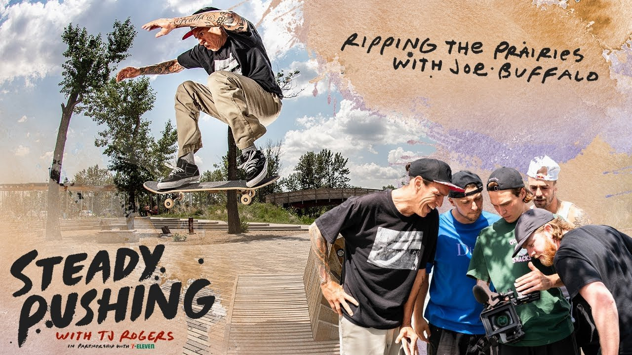 Episode 3 of Steady Pushing finds us in the prairielands of central Canada, as TJ Rogers’ rewind through the skate scenes of his youth takes in both Winnipeg and Calgary and we meet up with the incredible Joe Buffalo.<br /><br />Dropping in on family skateshop Sk8 Skates to meet up with shop riders Erik Penton and Fane Smeall for a street-level tour of the skate terrain of Manitoba’s capital, TJ then heads out into the vast wilderness of Canada’s plains to Regina, Saskatchewan for a rendezvous with the Samson Cree Nation.<br /><br />Joining TJ for an overnight journey through Grasslands national park are Canadian OG’s Mitch Barrette and Joe Buffalo, an amazing skateboarder and activist for Nations Skate Youth which celebrates First Nation culture through skateboarding.<br /><br />Joe takes TJ to the reserve he grew up skating in and shares his own remarkable story, before escorting our crew to Calgary to visit with Nine Times skate shop and session some of the best skate spots Alberta has to offer. An eye-opener of an episode deep inside the unique culture of Canadian skateboarding, we guarantee you are going to love it!<br /><br />► Subscribe to the Red Bull Skateboarding on YouTube: https://win.gs/RedBullSkateboarding<br /><br />Red Bull Skateboarding on Facebook: https://win.gs/RedBullSkateboardingFacebook<br /><br />Red Bull Skateboarding on Instagram: https://win.gs/RedBullSkateboardingInstagram<br /><br />Subscribe to the Red Bull Skateboarding on YouTube: https://win.gs/RedBullSkateboarding<br /><br />Get the FREE Red Bull TV apps for all your devices: http://onelink.to/yfbct7<br /><br />Watch Red Bull TV: http://win.gs/WatchRBTV