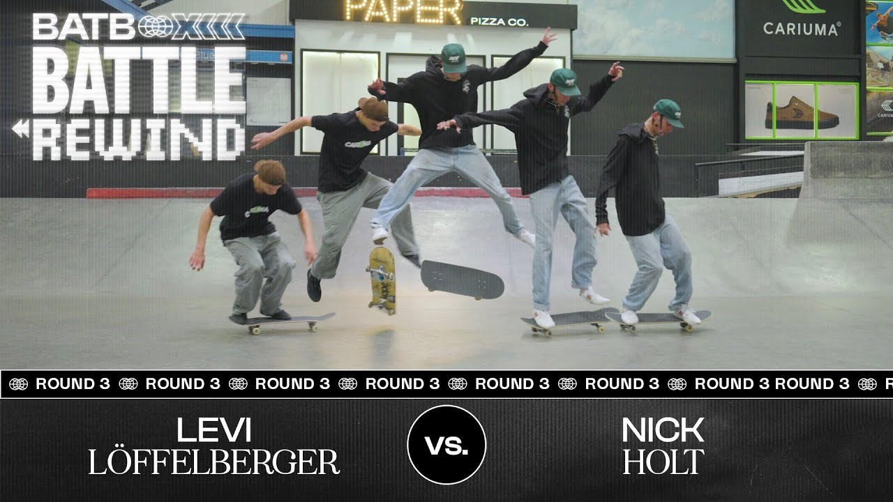 Nick Holt and Levi Löffelberger kick off Round 3 of BATB 13: Freedom this Saturday. But before they battle it out for a spot in the Final Four, each skater reviews their opponents previous battles to make sure they’re prepared for their upcoming bouts in ‘Battle Rewind.’ <br /><br />Exclusive Round 3 BATB 13: Freedom Finals Night Ticket Boards are now available in The Canteen!<br /><br />https://canteen.theberrics.com/collections/batb-13<br /><br />Subscribe to The Berrics: http://bit.ly/TheBerricsYoutube<br /><br />The Berrics is one of the world's largest skateboarding media companies founded by professional skateboarders Steve Berra and Eric Koston in December of 2007 that covers skate news, video parts, contests, music, culture, and more. Berra + Eric = Berrics<br /><br />With over 10,000 skateboarding videos under their belt, including Battle at The Berrics, Do A Kickflip and Life on Video, The Berrics is not only one of the most popular online platforms in skate culture but one of the most famous skate spots in the world. Tune in regularly to watch videos with @TonyHawk, @Prod84skate, @nyjah, Yuto Horigome, Rayssa Leal and many more.<br /><br />Subscribe to The Berrics: http://bit.ly/TheBerricsYoutube<br /><br />Daily Videos and More: http://theberrics.com<br />Shop our Online Store: https://canteen.theberrics.com/<br />Follow The Berrics on Instagram: http://instagram.com/berrics<br />Follow The Berrics on TikTok: https://www.tiktok.com/@berrics?<br />Follow The Berrics on Facebook: http://fb.com/berrics<br />Follow The Berrics on Twitter: http://twitter.com/berrics<br /><br />#Skateboarding #Berrics #TheBerrics #SkateboardingIsFun