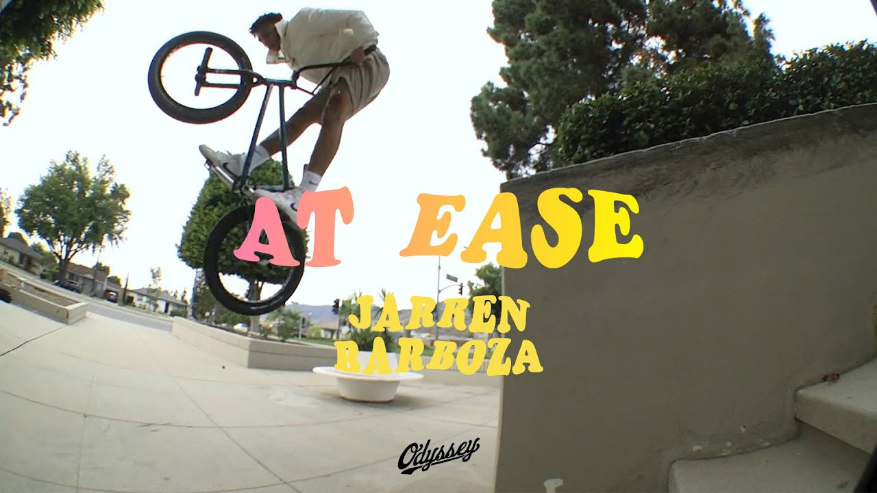 Poppy, clean, and executed with finesse. Jarren Barboza whips up some stellar footage for his section in "At Ease".<br /> <br /> Video by Zach Krejmas.<br /> <br />---<br /> http://www.odysseybmx.com<br /> ---<br /> http://facebook.com/odysseybmx<br /> http://twitter.com/odysseybmx<br /> http://instagram.com/odysseybmx<br /> http://odysseybmx.tumblr.com<br /> http://youtube.com/odsyvision