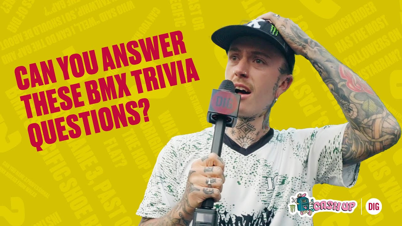 12 riders - 10 Questions - 1 Winner: Let's see your answers in the comments!<br /><br />Featuring:<br />Jordan Godwin<br />Joe Jarvis<br />Dan Lacey<br />Santi Laverde<br />Nathan Williams<br />Brett Silva<br />Ian Morris<br />Bruno Hoffmann<br />Jacob Cable<br />Billy Perry <br />Devon Smillie<br />Felix Prangenberg<br /> <br />A DIG BMX Video by Peter Adam in conjunction with <br />https://www.monsterenergy.com/ @MonsterEnergy <br /><br />Filmed at BMX Street Station in Lyon, France - an event hosted by our friends at Bros Bike Store @brosbikestore in partnership with the Monster Energy 'Cash Up' series.<br /><br />-----<br />NEW DIG APPAREL https://shop.digbmx.com/collections/APPAREL-AND-MORE<br /><br />Visit our website for more BMX videos - http://digbmx.com <br /><br />SUPPORT PROJECT X https://shop.digbmx.com/collections/project-x <br />SUBSCRIBE to the DIG channel for more videos - http://bit.ly/DigBMX<br /><br /> ● Facebook - https://facebook.com/digbmx <br /> ● Instagram - https://instagram.com/digbmx <br /> ● Twitter - https://twitter.com/digbmx <br /><br />#BMX #DIGBMX