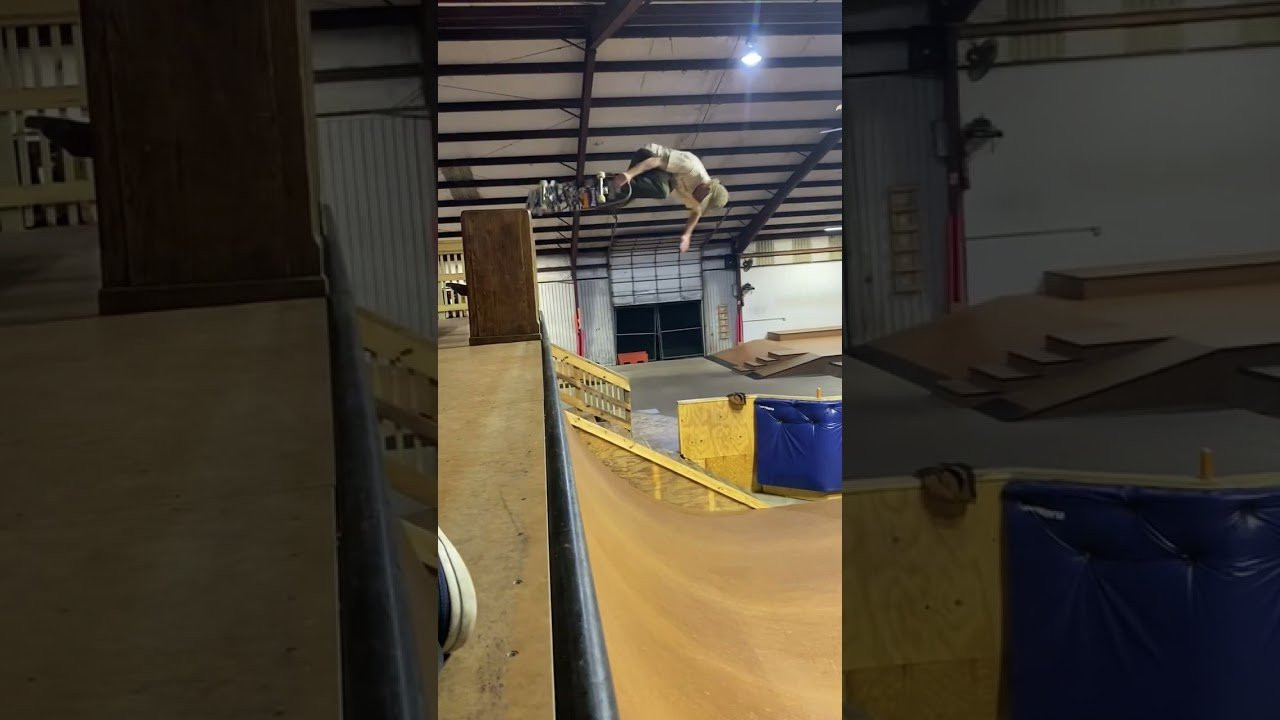 Ben Raybourn Bashes a box inside Southside skatepark on their newly constructed Vert Ramp.