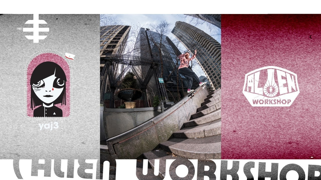 Yaje Popson E-girl deck available in stores and online now.<br /><br />filmed by<br />RB Umali<br />Greg Navarro<br />Andy Licardi<br /><br />Edited by<br />Andy Licardi<br /><br /><br />Alien Workshop was born Oct. 1990 from the concept of creating a different type of skateboard company. From inception, AWS's approach has always been to operate on it's own terms, allowing the deliberate isolation of it's Ohio based HQ to inspire and influence it's style and personality.<br />Limitless by design.<br /><br />Team : Joey O'Brien, Frankie Spears, Sammy Montano, Joey Guevara, Yaje Popson<br /><br />Website :<br />https://www.alienworkshop.com<br />Follow us on Instagram :<br />https://www.instagram.com/alienworkshop/