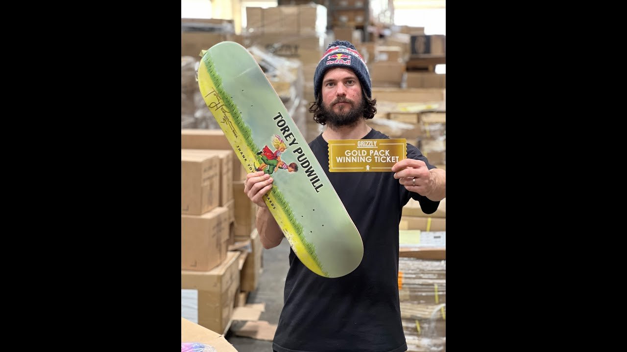 Mystery Boxes ARE BACK!!! And this time we're throwing in Golden Tickets! Find a ticket and WIN a signed board and a bonus mystery box! 6 assorted tee's + 1 bonus item for ONLY $100 (reg retail $200 & up). www.grizzlygriptape.com<br /><br /><br />#GRIZZLYGANG #GrizzlyGriptape #Skateboarding