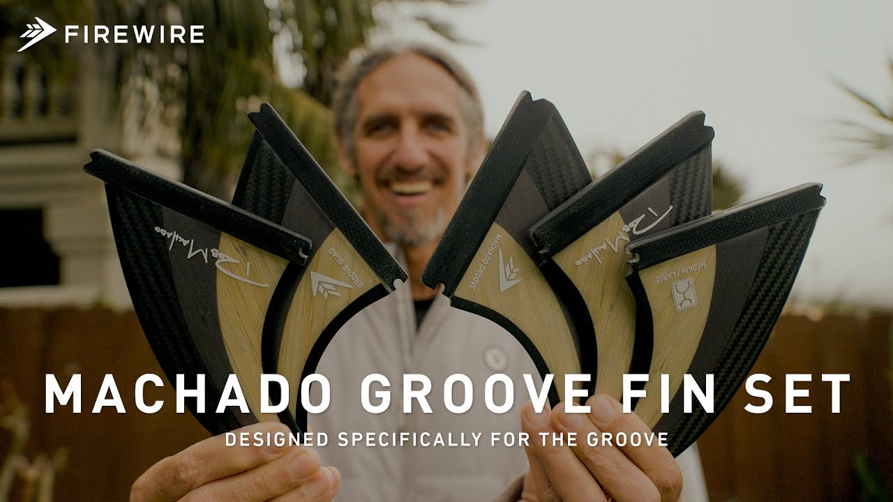 A throwback to Rob's performance days, the Machado Groove Fin Set is a performance template crafted for Rob's continued exploration of the performance surfing world. This is the highest-performance fin template Rob's ever designed.<br /><br />Rob took special care with this fin's construction, wanting to create a technically progressive flex throughout the template. Because of the various carbon layups in combination with the bamboo core, the leading edge is stiffer while the trailing edge has more flex. This construction's progressive flex provides spring and liveliness out of every turn, while maintaining the immediate response and drive required for high-performance surfing.<br /><br />This fin set comes as a 5 Fin Set because although Rob original designed the Groove as a Thruster, he quickly became hooked on the Quad configuration. It's offered in size Medium/Large as it's larger than a typical Medium but smaller than a typical Large.<br /><br />Designed specifically for Rob's all-new shape, the Groove in Helium Technology. Be sure to experiment in both the Thruster and Quad configurations.<br /><br />Shop the Machado Groove Fin Set in USA: https://bit.ly/422B3tT<br />Shop the Machado Groove Fin Set in ANZ: https://bit.ly/4hu2zFf<br />Shop the Machado Groove Fin Set in EU: https://bit.ly/3FuxeF8<br />Shop the Machado Groove Fin Set in UK: https://bit.ly/3R5fhzw<br /><br />For Wave Type, the Machado Groove Fin Set is a throwback to Rob's performance days, and is a five fin template for high-performance surfing. This fin set is lively and responsive in punchy, hollow waves from around waist-high to overhead. The construction's progression flex provides spring and liveliness out of every turn, while maintaining the immediate response and drive required for high-performance surfing.<br /><br />On the Fin Template, while this is an Upright (pivot) template, it still has Rob's hybrid DNA with a lengthened base. Rob took special care with this fin's construction, wanting to create a technically progressive flex throughout the template. Because of the various carbon layups in combination with the bamboo core, the leading edge is stiffer while the trailing edge has more flex. This construction's progressive flex provides spring and liveliness out of every turn, while maintaining the immediate response and drive required for high-performance surfing. <br /><br />Follow us on Instagram:<br />https://www.instagram.com/firewiresurfboards<br />https://www.instagram.com/rob_machado<br />https://www.instagram.com/rob_machado_surfboards