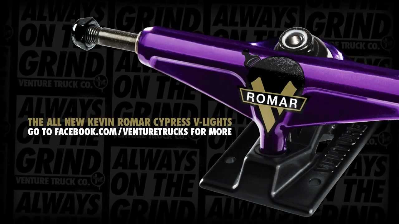 Introducing the new Venture Romar Cypress V-Light Trucks. Available now in select skate shops!<br />For more visit :<br />http://www.facebook.com/VentureTrucks<br />https://twitter.com/VentureTrucks<br />https://twitter.com/VentureTrucks