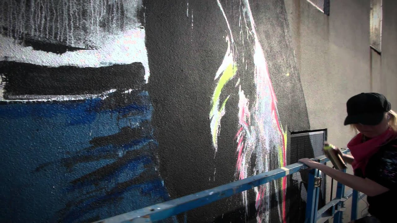 An Australian émigré to Brooklyn -- artist Vexta has showcased her talents the world over. For the newest Wall to Wall she picked a vertical wall in Williamsburg that looms large over the streets below.