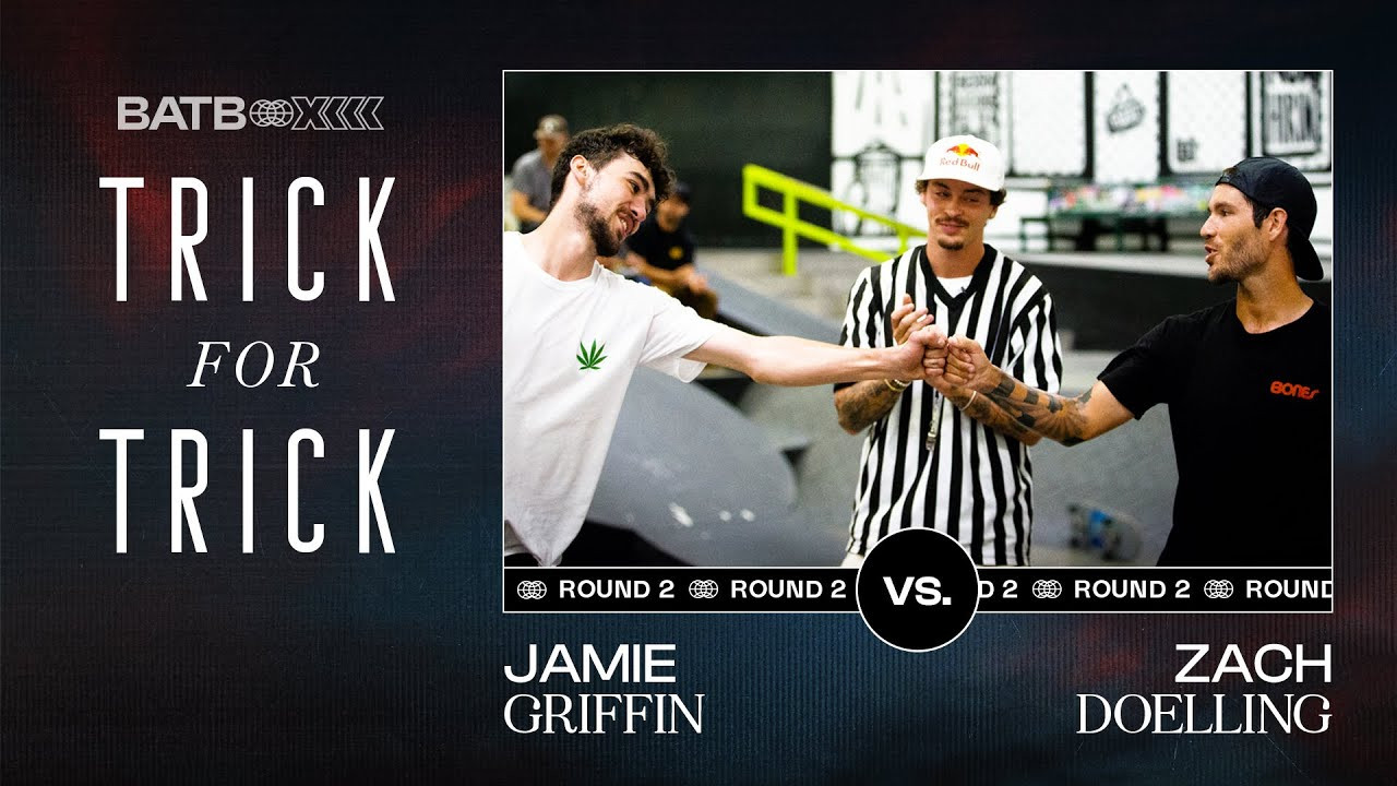 Zach Doelling takes on the flatground fanatic Jamie Griffin in Round 2 this Saturday. Can Jamie teach Zach his signature double heelflip before the battle? Or will Doelling get the best of the BATB 12 Champion with his buttery bigger flips? <br /><br />Find out all this and more as we sit down with this weekends competitors to hear their thoughts and complete some BATB 13 Training in ‘Trick For Trick.’<br /><br />Exclusive BATB 13 Round 2 Boards autographed by Jamie Griffin and Zach Doelling are now available in The Canteen!<br /><br />https://canteen.theberrics.com/collections/batb-13<br /><br />Subscribe to The Berrics: http://bit.ly/TheBerricsYoutube<br /><br />The Berrics is one of the world's largest skateboarding media companies founded by professional skateboarders Steve Berra and Eric Koston in December of 2007 that covers skate news, video parts, contests, music, culture, and more. Berra + Eric = Berrics<br /><br />With over 10,000 skateboarding videos under their belt, including Battle at The Berrics, Do A Kickflip and Life on Video, The Berrics is not only one of the most popular online platforms in skate culture but one of the most famous skate spots in the world. Tune in regularly to watch videos with @TonyHawk, @Prod84skate, @nyjah, Yuto Horigome, Rayssa Leal and many more.<br /><br />Subscribe to The Berrics: http://bit.ly/TheBerricsYoutube<br /><br />Daily Videos and More: http://theberrics.com<br />Shop our Online Store: https://canteen.theberrics.com/<br />Follow The Berrics on Instagram: http://instagram.com/berrics<br />Follow The Berrics on TikTok: https://www.tiktok.com/@berrics?<br />Follow The Berrics on Facebook: http://fb.com/berrics<br />Follow The Berrics on Twitter: http://twitter.com/berrics<br /><br />#Skateboarding #Berrics #TheBerrics #SkateboardingIsFun