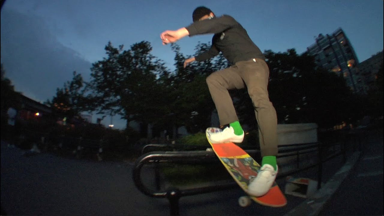 Mark Gonzales breaks down the hang up board slide with Brad Cromer. Krooked NYC coming Wed 10/21 http://krookedskateboarding.com/