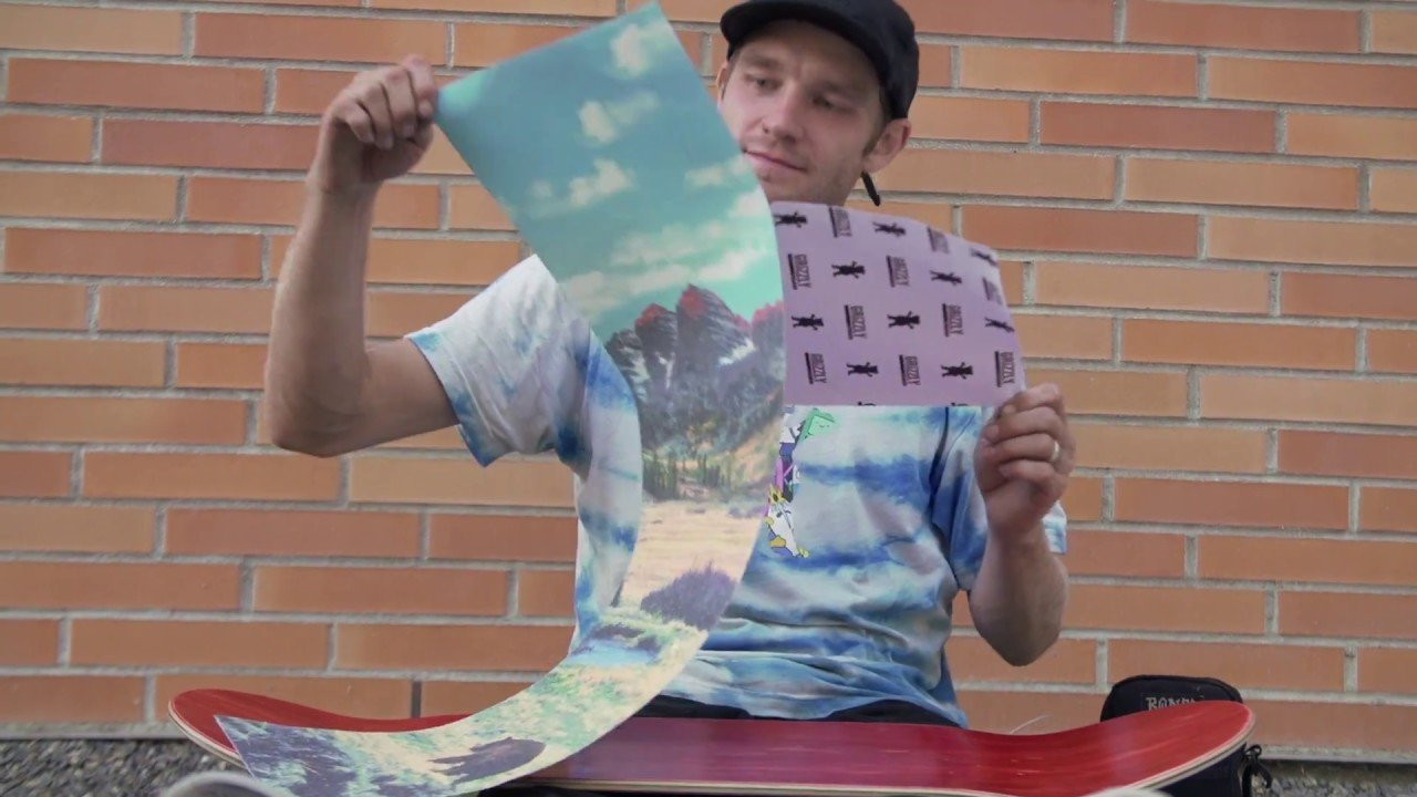 Sierra sets up his new pro griptape. It's like a vacation under your feet. Escape the endless traffic and daily stress of city living, just look down and you can feel the breeze and smell the fresh air of the Big Sky state, Sierra's homeland.