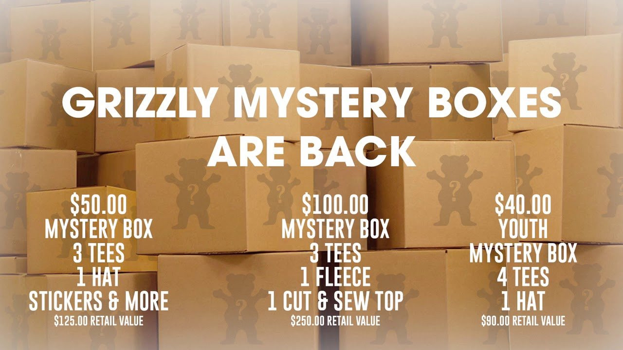 Mystery boxes are back again, just in time for Labor Day!! Limited boxes get on it before their gone!<br /><br />**Bonus** 5 random customers will get a signed tee from TPUD<br /><br />$100 - 3 Tee's, 1 Hoodie, 1 Cut N Sew.<br />$50 - 3 Tee's, 1 Hat, Stickers.<br />$40 - Youth Box 4 Tee's, 1 Hat<br />$20 - 5 Sheets of Grip