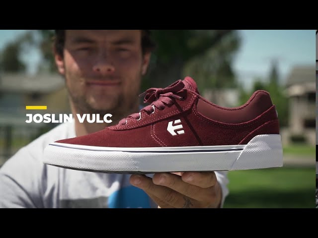 etnies is proud to introduce two firsts, the Joslin Vulc, designed by Chris Joslin himself, featuring the first ever Michelin vulc outsole, designed for extended durability and high performance.<br />https://www.etnies.com/<br /><br />The Joslin Vulc is created with a durable Michelin tread pattern inspired from the Marana, a Pro Foam 1 PU insole, rubber toe underlay and double wrap vulc foxing. For even more durability we’ve added a rubber heel wrap for additional support.<br /><br />The Joslin Vulc offers another option for the skater craving a slimmed down Joslin Pro model, that can still skate anything and everything Chris does.