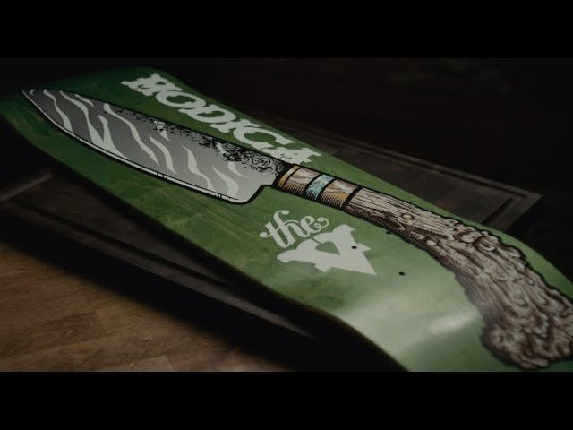 Justin Modica talks a little bit about the inspiration behind his knife making, also, Justin hauls an anvil high atop his vert-ramp to show you his new the V pro model skateboard in action!<br /><br />video/edit by Ryan Dent