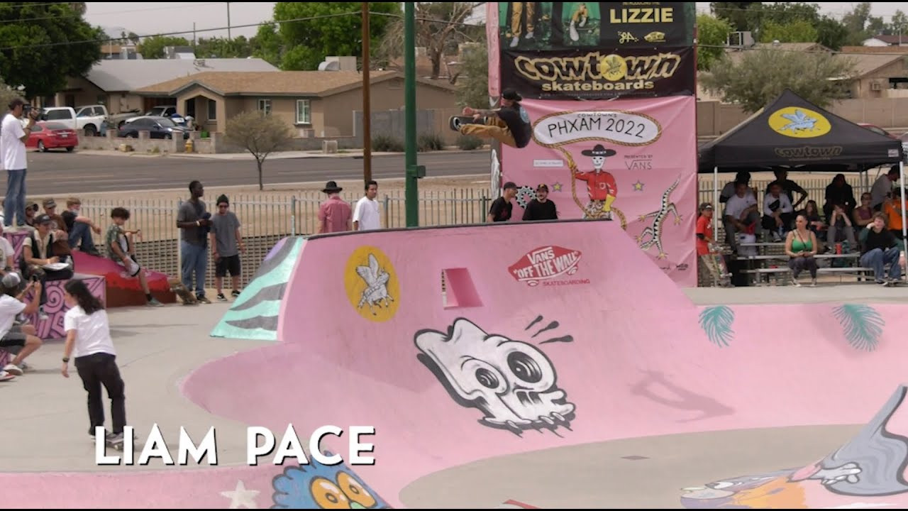 Cowtown's PHXAM 2022 presented by VANS, Qualifier Highlights! Here's a quick look at some of the craziness that went down Saturday during qualifier jams at PHXAM2022. <br /><br />Thanks to everyone that skated and all who came out to show their support!<br /><br />Endless thanks to Vans, Bones Wheels, Independent Trucks, Thrasher, Real Skateboards, Pro-Tec, Bones Bearings, Diamond Supply Co. & Mob Grip for making this event possible.<br /><br />Skating (in order): <br />Jett Eaton, Shay Sandiford, Nick Papa, Jhancarlos Gonzalez, Braden Hoban, Daiki Ikeda, Liam Pace & Jonathan Henderson.<br />Film: Josh Metzger<br />Edit: Tim Vasquez