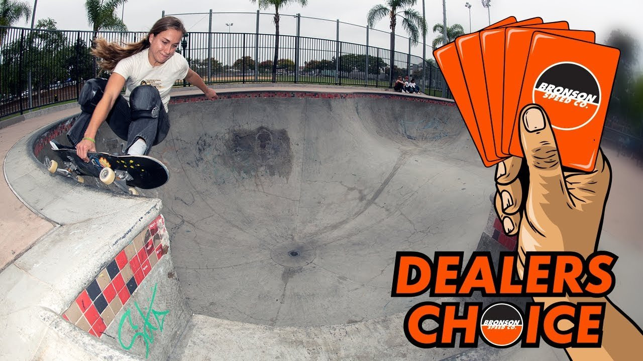 Watch the latest installment of "Dealers Choice" as Lady Meek dives into a deck of questions and rips the bowl at City Heights Skatepark with Grace Marhoefer, Harlow Johnsey, and Ricky Bugos!<br /><br />Follow Lady: https://www.instagram.com/ladyjmeek/<br /><br />Filmed by<br />Jacob Nunez - https://www.instagram.com/paconertz/<br />Jesse Silva - https://www.instagram.com/noguf/<br /><br />Edited by Jacob Nunez - https://www.instagram.com/paconertz/<br />Subscribe to the Next Generation Channel:<br />🏁 http://bit.ly/NextGenerationChannel​ 🏁<br /><br />Learn More about Bronson RAW Bearings: https://goo.gl/d5EpTR​<br />Learn More about G3 Next Generation Bearings: https://goo.gl/bnc1K9​<br /><br />Keep up with the #FastestBearings​ on Social:<br />🏁 Instagram: https://instagram.com/bronsonspeedco/​<br />🏁 Twitter: https://twitter.com/bronsonspeedco​<br />🏁 Facebook: https://www.facebook.com/BronsonSpeedCo<br /><br />Shop Next Generation Bearings <br />💸 https://nhsskatedirect.com/pages/bronson-speed-co
