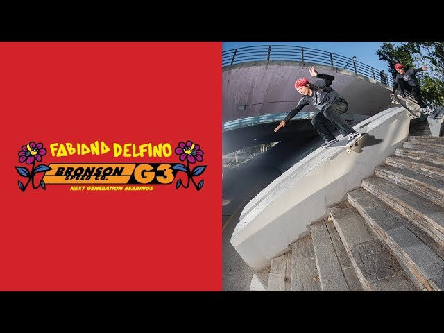 Fabiana Delfino eyes up a hefty hubba and throws down a sw caveman sw boardslide for the latest Bronson AD as seen on the back cover of Thrasher’s Oct ’23 issue featuring her new Pro G3 Colorway Bearings. Available online and at your local shop!<br /><br />Shop Fabi's Pro G3 Colorway Bearings - https://nhsskatedirect.com/products/fabiana-delfino-pro-g3-box-8-bronson-speed-co-skateboard-bearings?variant=43843748888733<br /><br />Follow Fabiana - https://www.instagram.com/fabiana_delfino/<br /><br />Filmed By:<br />Jacob Nuñez - https://www.instagram.com/paconertz/<br />Gavin Denike - https://www.instagram.com/gavinseandenike/<br />Jesse Silva - https://www.instagram.com/noguf/<br /><br />Edited by:<br />Jesse Silva - https://www.instagram.com/noguf/<br /><br />Subscribe to the Next Generation Channel:<br />🏁 http://bit.ly/NextGenerationChannel​ 🏁<br /><br />Learn More about Bronson RAW Bearings: https://goo.gl/d5EpTR​<br />Learn More about G3 Next Generation Bearings: https://goo.gl/bnc1K9​<br /><br />Keep up with the #FastestBearings​ on Social:<br />🏁 Instagram: https://instagram.com/bronsonspeedco/​<br />🏁 Twitter: https://twitter.com/bronsonspeedco​<br />🏁 Facebook: https://www.facebook.com/BronsonSpeedCo<br /><br />Shop Next Generation Bearings <br />💸 https://nhsskatedirect.com/pages/bronson-speed-co