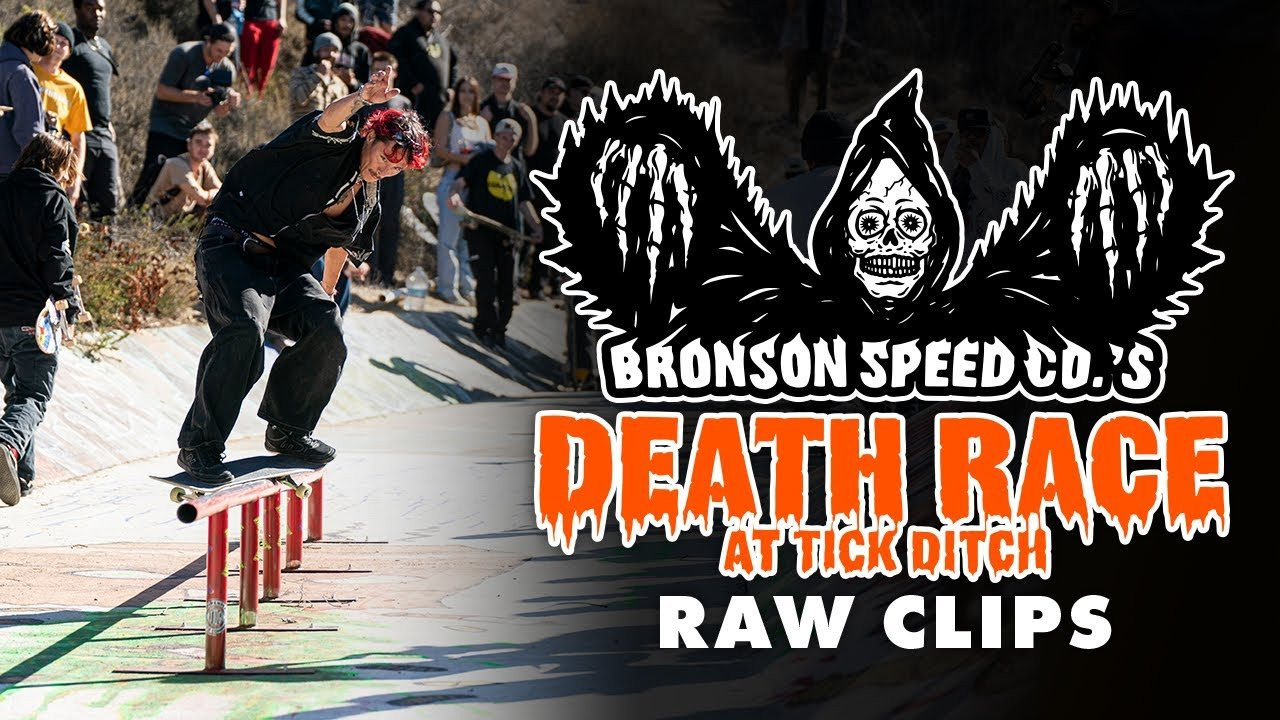 30 minutes of RAW CLIPS from Bronson's Death Race at Tick Ditch & Independent Trucks Built To Grind Best Tricks in San Diego!!!<br /><br />Filmed by:<br />Jesse Sliva: (https://www.instagram.com/noguf/)<br />Jacob "Paco" Nuñez : (https://www.instagram.com/paconertz/)<br />Danny Goycoolyea : (https://www.instagram.com/dgfilms1907/)<br />Austin Ayub: (https://www.instagram.com/austin_ayub/)<br /><br />Edited By:<br />Jacob "Paco" Nuñez : (https://www.instagram.com/paconertz/)<br /><br />Subscribe to the Next Generation Channel:<br />🏁 http://bit.ly/NextGenerationChannel​ 🏁<br /><br />Learn More about Bronson RAW Bearings: https://goo.gl/d5EpTR​<br />Learn More about G3 Next Generation Bearings: https://goo.gl/bnc1K9​<br /><br />Keep up with the #FastestBearings​ on Social:<br />🏁 Instagram: https://instagram.com/bronsonspeedco/​<br />🏁 Twitter: https://twitter.com/bronsonspeedco​<br />🏁 Facebook: https://www.facebook.com/BronsonSpeedCo<br /><br />Shop Next Generation Bearings <br />💸 https://nhsskatedirect.com/pages/bronson-speed-co