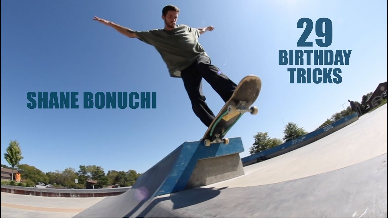 Shane Bonuchi Celebrates His 29th with 29 Tricks Plus 1 for Good Luck at Harmon Skate Park in Praire Village Kansas. Film/Edit: Chris Barber. Happy Birthday Shane!
