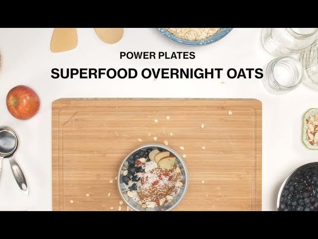 In our busy lives, the search for quick, healthy meal hacks is real. This recipe is the best of both worlds and includes some powerful energy-boosting, antioxidant superfoods, to boot.<br /><br />***<br /><br />– 12 Ingredients<br />– 10-Minute Prep<br /><br />Ingredients:<br /><br />– 1 cup flax milk<br /><br />– 2 tbsp almond butter<br /><br />– 1 tsp cinnamon<br /><br />– 1 tsp cacao powder<br /><br />– 2 tbsp honey<br /><br />– 1/2 cup rolled oats<br /><br />– 1 tbsp chia seeds<br /><br />– Blueberries<br /><br />– Apple<br /><br />– Goji Berries<br /><br />– Coconut shreds<br /><br />– Sliced almonds<br /><br />Directions:<br /><br />– Pour flax milk into a mason jar or other sealable container.<br /><br />– Add almond butter.<br /><br />– Add cinnamon, maca and cacao powder.<br /><br />– Add honey.<br /><br />– Stir to combine, until all ingredients have dissolved into the liquid.<br /><br />– Mix oats and chia seeds gently into liquid.<br /><br />– Cover and refrigerate overnight.<br /><br />– Top with fresh and dried fruit, sliced almonds and coconut shreds.<br /><br />– Drizzle with honey and enjoy!