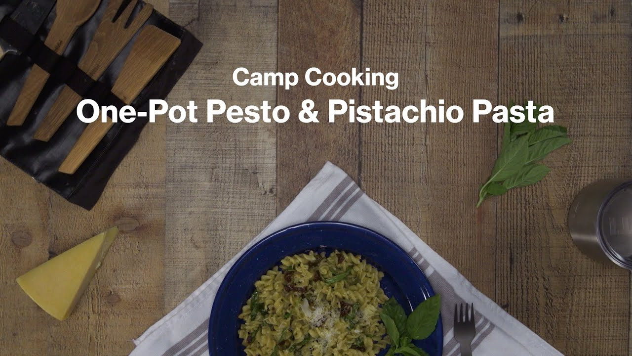 This recipe is the definition of limited-ingredient luxury.<br /><br />---<br /><br />6 Ingredients<br />5-Minute Prep<br />20-Minute Cook Time<br /><br />Gear Used in This Video: <br />GSI Outdoors Pinnacle Camper Cookset - https://advsn.co/ghybk2<br /><br />Ingredients:<br /><br />– 2 cups water<br /><br />– 2 cups pasta<br /><br />– 1/4 cup pesto<br /><br />– 1/2 cup grated Parmesan<br /><br />– 1/4 cup sun-dried tomatoes<br /><br />– 1/4 cup shelled pistachios<br /><br />– 2-3 leaves sliced, fresh basil<br /><br />Directions:<br /><br />– Turn heat on medium.<br /><br />– Boil water in camp safe pot.<br /><br />– Add pasta.<br /><br />– Cook until water is completely absorbed (about 12-15 minutes). Do not drain.<br /><br />– Add pre-grated Parmesan cheese, sun-dried tomatoes, pesto and shelled pistachios.<br /><br />– Garnish with fresh chopped basil, additional grated cheese and salt and pepper to taste, if preferred. Enjoy!