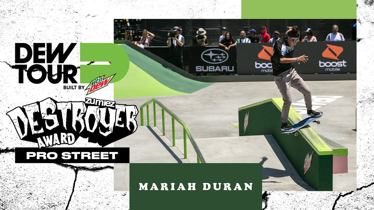 Mariah Duran landed herself a fifth-place finish in the Women’s Pro Street competition at Dew Tour Long Beach. Although, she had the skills to impress the judges to win the coveted Zumiez Destroyer Award.