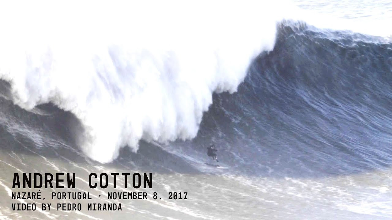 A very limited quantity of new 100 Foot Team Hoodies in stock! https://bigwavemerch.myshopify.com/<br />Before he was the star of HBO's 100 Foot Wave, UK surfer Andrew Cotton took a hellacious wipeout at Nazaré, breaking his back and earning the XXL Wipeout of the Year Award. Video by Pedro Miranda.