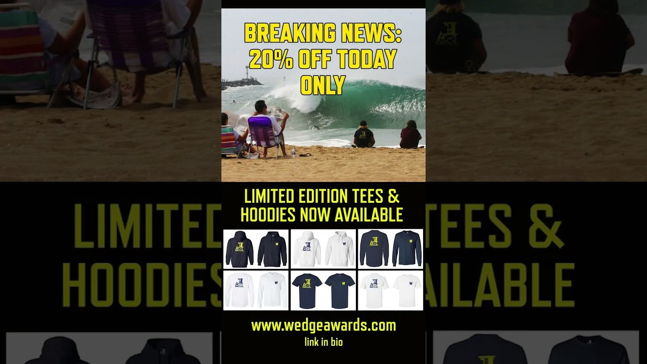 Breaking News: Two day sale. All Wedge items 20% off today and tomorrow (Dec 27 & 28) while it lasts. Enter 20TODAY at checkout at www.WedgeAwards.com Thank you for your local shopping patronage this year! Free same-day personal delivery to most Newport & Costa Mesa addresses too!<br /> <br />#wedge #thewedge #surf #surfing #wedgecrew #bodysurfing #bodyboarding #sale #newportbeach #waves #beach #ocean #california #wipeout #bigwaves #clothing #tees #hoodies Big ass freight train set video by @tburnham83