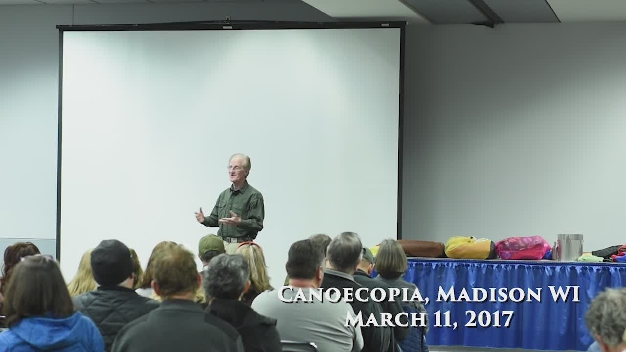 Wilderness Canoe guru Cliff Jacobson outlines camping secrets during his 2017 Canoecopia presentation.