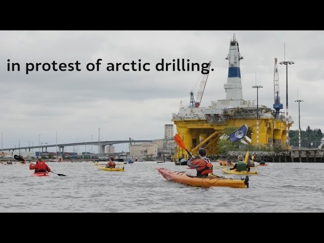 Over 500 “kayaktivists” came together on the Puget Sound Saturday to protest the arrival of a giant Arctic drilling rig in the city’s port. Standup paddlers, canoeists and kayakers circled the 400-foot long rig, as part of a three-day-long of climate rally, which is taking place both on and off the water. Now we have footage from inside the protest, thanks to National Geographic filmmaker and kayaktivist Trip Jennings.