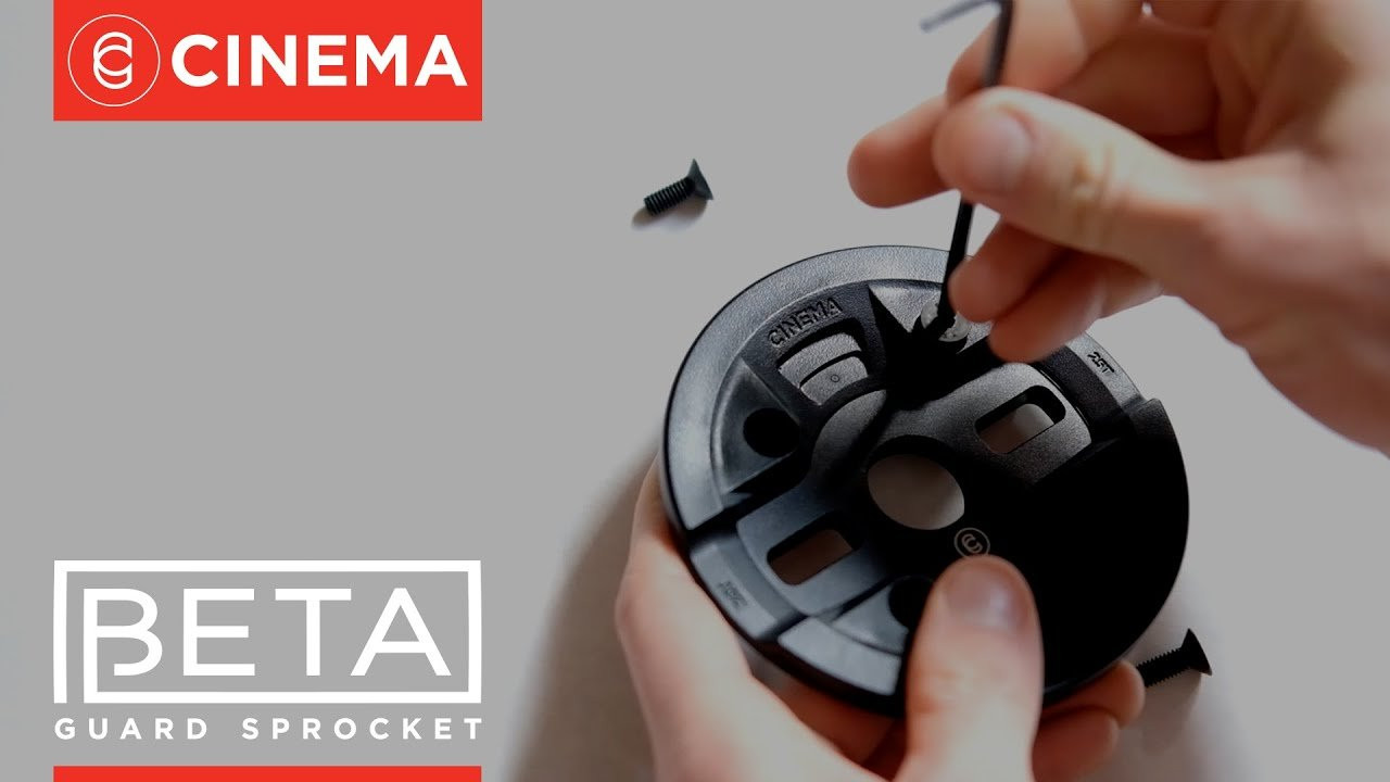 The Cinema Beta sprocket features a high-impact plastic guard, that is bolted to a super strong 8mm thick 6061-T6 aluminum sprocket. The plastic guard is fitted down into the sprocket itself, creating additional support and making this guard extremely robust. Four small bolts thread directly into the sprocket, without the need for small nuts that can easily come loose or fall out. The high-impact, low-friction plastic material will keep your chain protected, keep you from hanging up, and allow for any grind combination you can come up with.<br /><br />Available worldwide at all finer bike shops or our webstore:<br />https://cinemabmx.com/collections/sprockets/products/beta-sprocket<br /><br />Follow us:<br />@cinemabmx