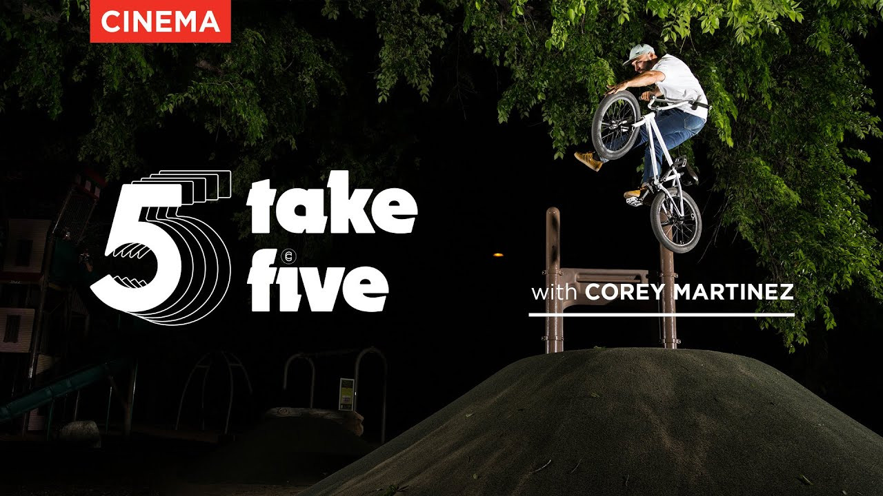 Take Five, a Cinema BMX series. This is your chance to ask the team what makes them tick.<br />Your favorite Cinema riders will Take 5 of your questions and share their insights right from the directors chair! <br />First up, Corey Martinez, live from Nashville!<br /><br />Stay tuned and follow the whole squad to see who's up next, and for your chance to get your questions answered!<br /><br />@cinemabmx<br />@coreymartinezz<br />@chadkerley<br />@nathan88williams<br />@dakroche<br />@reynoldsfiend<br /><br />www.cinemabmx.com<br />www.facebook.com/cinemabmx<br />Follow us! @cinemabmx