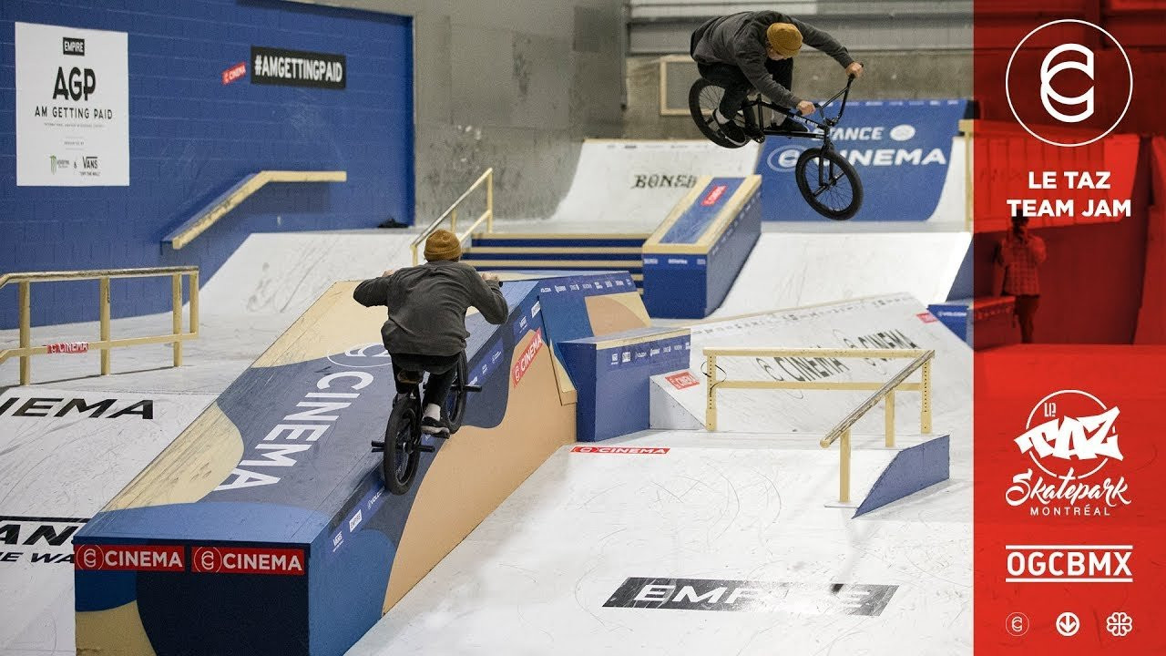 Sit back and watch Chad Kerley, Garrett Reynolds, Nathan Williams and a crew of hand-selected Canadian ams tear apart Le Taz Skatepark in Montreal, Quebec for the Cinema Taz Team Jam. A massive thanks to everyone at Le Taz Skatepark and our Canadian distributor, OGC BMX, for helping to make it all happen!<br /><br />https://cinemabmx.com/<br />https://www.ogc.ca/<br /><br />Follow us!<br />@cinemabmx<br />@OGCBMX<br /><br />https://www.facebook.com/cinemabmx/<br />https://www.facebook.com/ogcbmx/