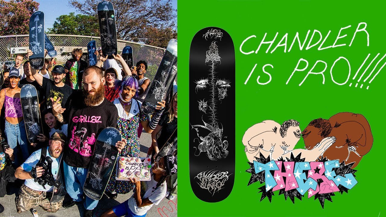 All smiles here. Friends from all over came together to surprise Chandler Burton with his PRO board for THERE Skateboards. Congrats Chandler!<br /><br />- DLXSF<br /><br />Video by Mike Lemma