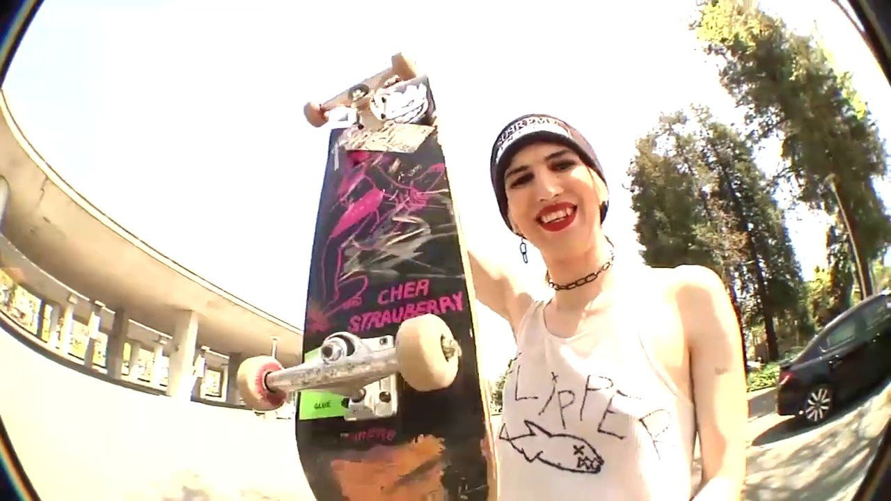 Cher Strauberry professional human being guest pro model for There Skateboards 2020 queen of rockridge <br /><br />boards available now 100 made<br /><br />music : Tris- Sew <br />filmed, edited, animation: jeffreycheung<br />https://www.thereskateboards.com<br />https://tris420.bandcamp.com/releases