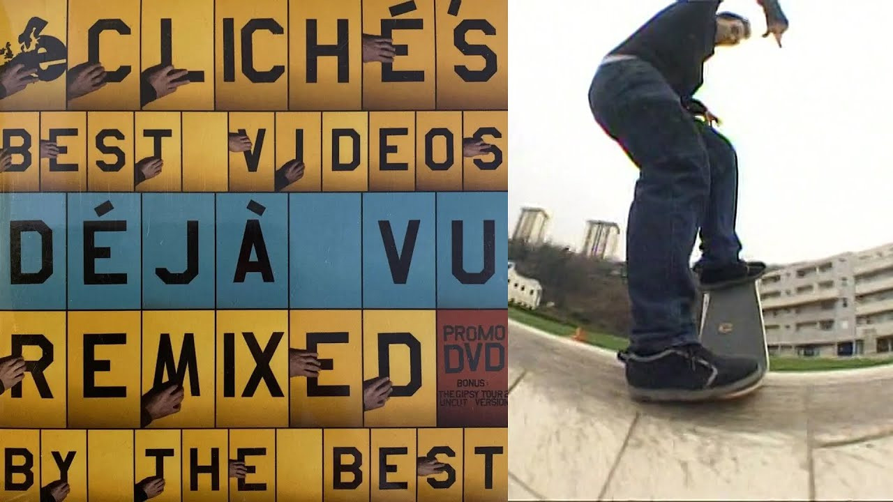 Cliché Skateboards Presents: “Déjà Vu”<br /><br />Cliché’s Best Videos Déjà Vu Remixed By The Best<br /><br />A Cliché Skateboards video featuring Andrew Brophy, Cale Nuske, Charles Collet, Javier Mendizabal, JB Gillet, Jeremie Daclin, Joey Brezinski, Lucas Puig and Ricardo Fonseca.<br /><br />Chapters<br />00:00 Intro<br />01:19 JB Gillet<br />05:23 Ricardo Fonseca<br />07:56 Joey Brezinski<br />11:59 Cale Nuske<br />16:01 Javier Mendizabal<br />19:59 Charles Collet<br />23:07 Jeremie Daclin<br />25:54 Andrew Brophy<br />29:06 Lucas Puig<br />37:02 Credits<br /><br />50:03 Gypsy Tour 2<br /><br />If you have Proper Skate Videos Digitized VHS Tapes or DVDs, please feel free to join our Discord Server and help us to Archive old physical Skate Videos.<br /><br />Odysee: https://odysee.com/@SkateVideoLibrary<br />Discord: https://discord.me/skatevideolibrary<br /><br />Video: 960x720p, 59.94fps, 6000 kbps<br />Audio: Stereo, 48.0 kHz, 128 kbps