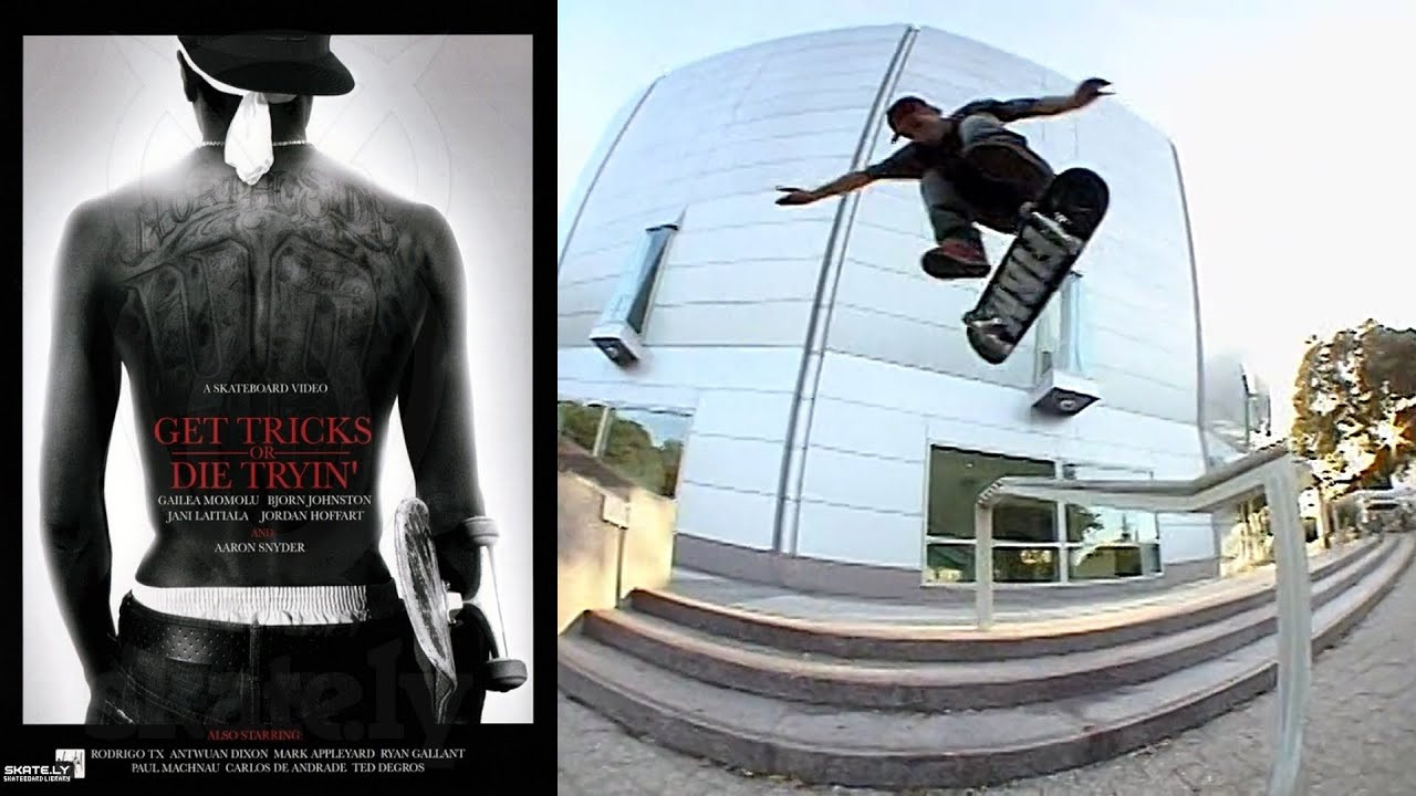 Digital Skateboarding Presents: “Get Tricks Or Die Tryin'”<br /><br />Produced by Dennis Martin and Bill Weiss for Digital Skateboarding. Featuring Aaron Kyro, Aaron Snyder, Antwuan Dixon, Billy Roper, Bjorn Johnston, Bradley Sheppard, Branen Fitzgerald, Carlos De Andrade, Cody McEntire, Danny Sher, Danny Supa, Erik Hamamoto, Furby, Gailea Momolu, Graham Bickerstaff, Greg Lutzka, Jani Laitiala, Jason Masse, Jeremy Rogers, Jermain Wright, Jimmy Astleford, Jordan Hoffart, Keegan Sauder, Kurtis Colomonico, Mark Appleyard, Mike Fyfe, Mitch Charron, Paul Machnau, Rick McCrank, Rodrigo TX, Russ Milligan, Ryan Gallant, Sammy Baptista, Ted Degros, Tony Ferguson and Wade Desarmo.<br /><br />Chapters<br />00:00 Opener<br />02:01 Jani Laitiala<br />05:45 Bjorn Johnston<br />10:04 Montage One<br />12:45 Jordan Hoffart<br />14:43 Montage Two<br />18:03 Aaron Snyder<br />21:58 Gailea Momolu<br />25:02 Credits<br /><br />If you have Proper Skate Videos Digitized VHS Tapes or DVDs, please feel free to join our Discord Server and help us to Archive old physical Skate Videos.<br /><br />Odysee: https://odysee.com/@SkateVideoLibrary<br />Discord: https://discord.me/skatevideolibrary<br /><br />Video: 960x720p, 59.94fps, 6000 kbps<br />Audio: Stereo, 48.0 kHz, 128 kbps